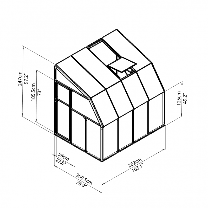 Palram - Canopia 6x8 Sun Room 2 - Greenhouse Kit - White (HG7508)