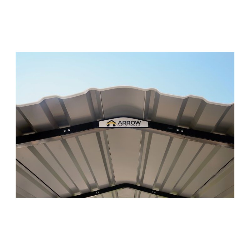 Arrow 2-Sided 12x29x9 Enclosure Galvanized Steel Carport Kit- Charcoal (CPHC122909ECL2)