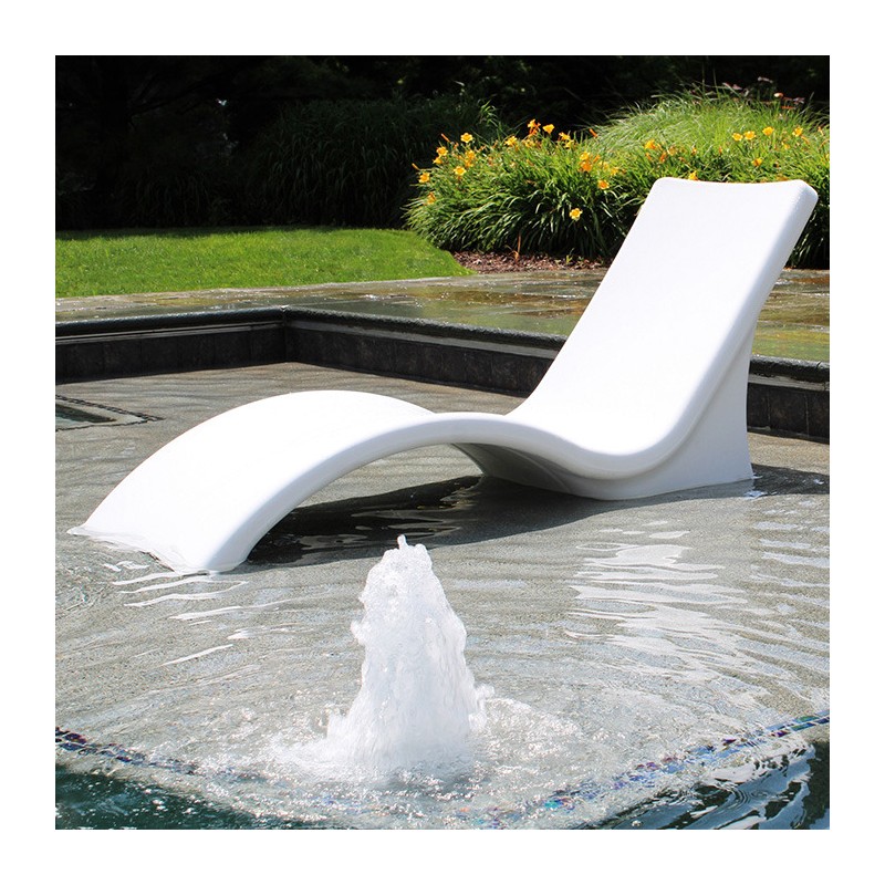 Global Pool Lounger Chairs with Side Tables - White (GPP-LFS-W)