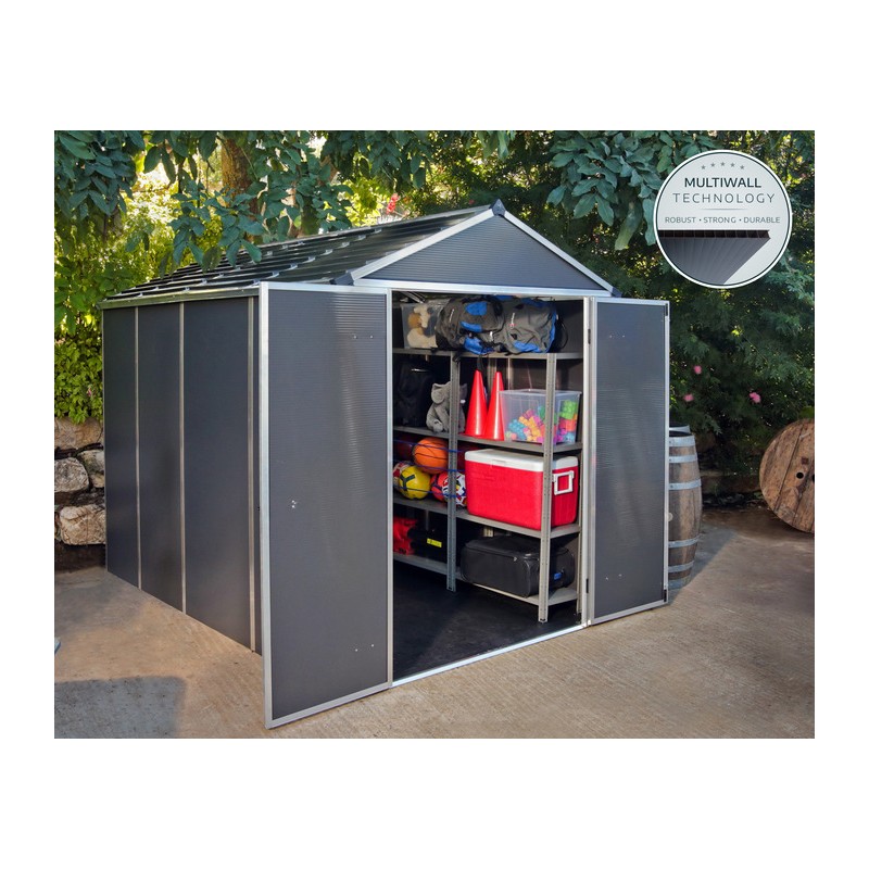 Palram - Canopia Rubicon 6' x 10' Shed - Gray (HG9710GY-1B)