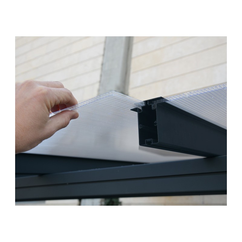 Palram - Canopia Sierra 7.5'x7.5' Patio Cover - Gray/Clear (HG9086)