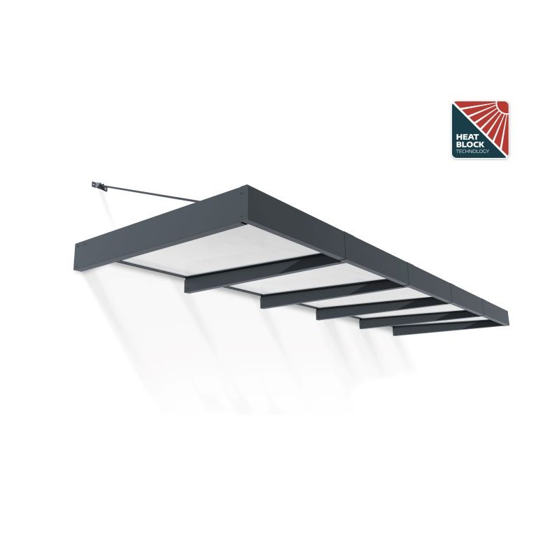 Palram - Canopia Sophia XL 5000 15x5 Awning Kit - Gray/Mist (HG9535)