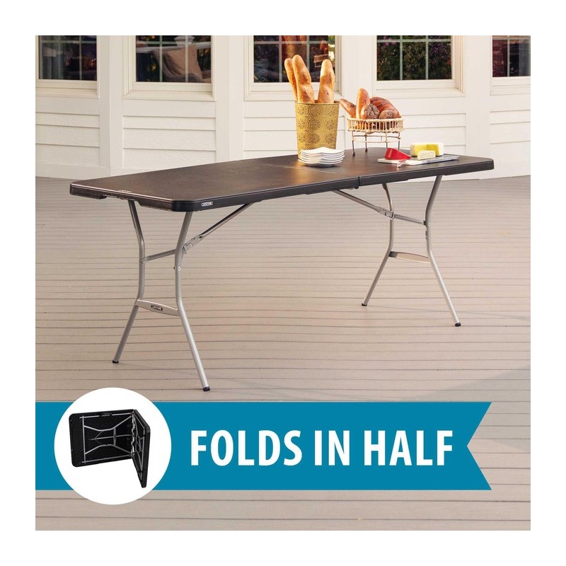 Lifetime Light Commercial 6-Foot Fold-In-Half Table (80788)