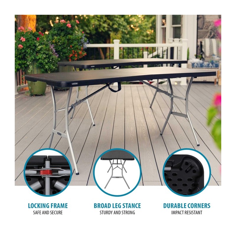 Lifetime Light Commercial 6-Foot Fold-In-Half Table (80788)