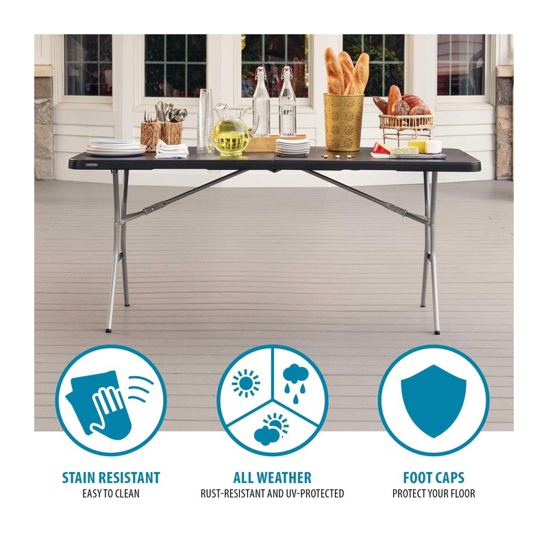Lifetime Light Commercial 6-Foot Fold-In-Half Table (80788)