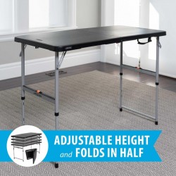 Lifetime Light Commercial 4-Foot Fold-In-Half Adjustable Table (80869)
