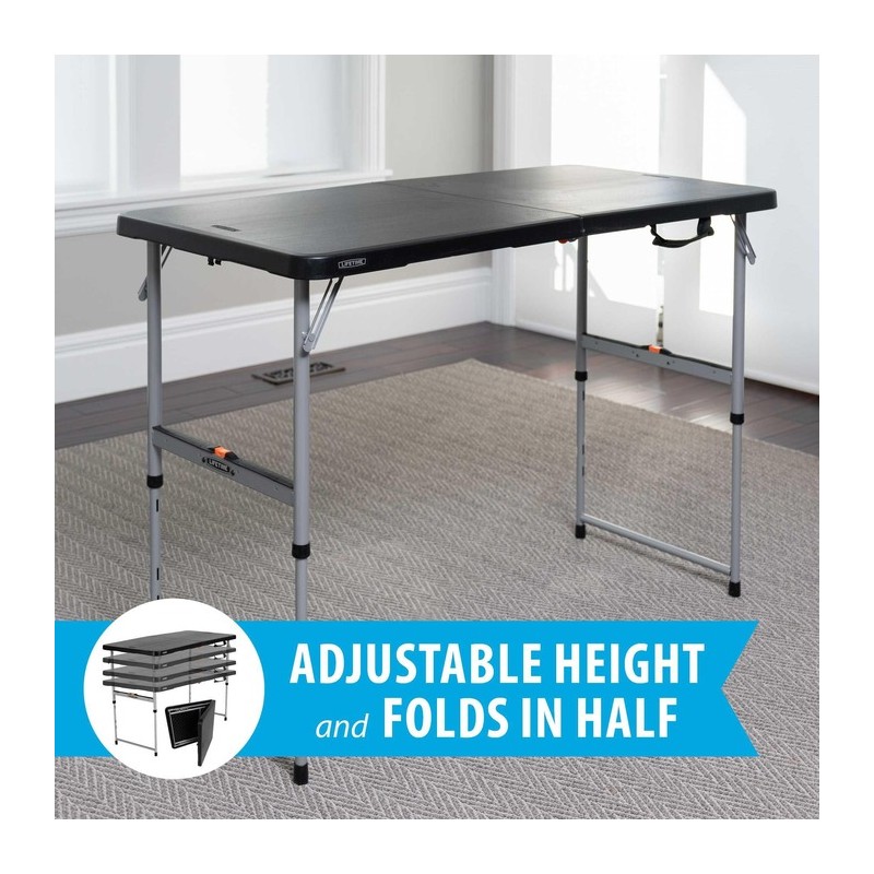 Lifetime Light Commercial 4-Foot Fold-In-Half Adjustable Table (80869)