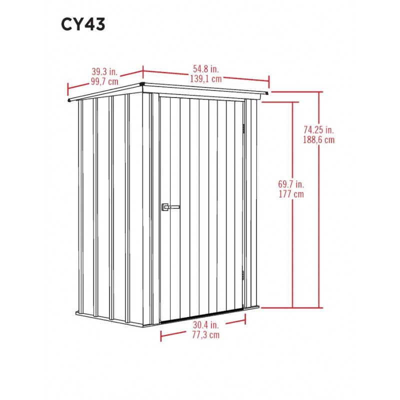 Arrow 4x3 Spacemaker Patio Shed - Juniper Berry (CY43JB22)