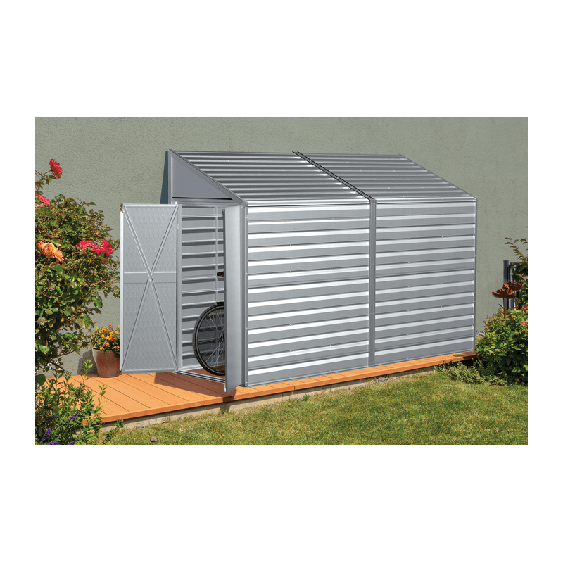 Arrow Yardsaver 4x10 Steel Storage Shed Pent Roof - Silver (YS410AB)