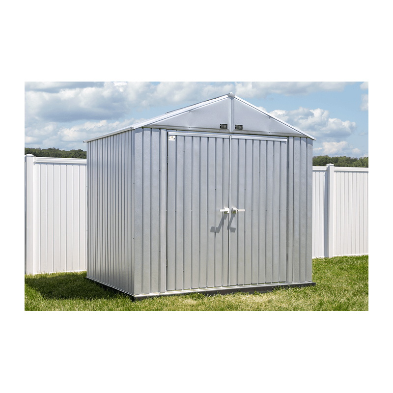 Arrow Elite 8x6 Metal Storage Shed Kit - Silver (EG86AB)