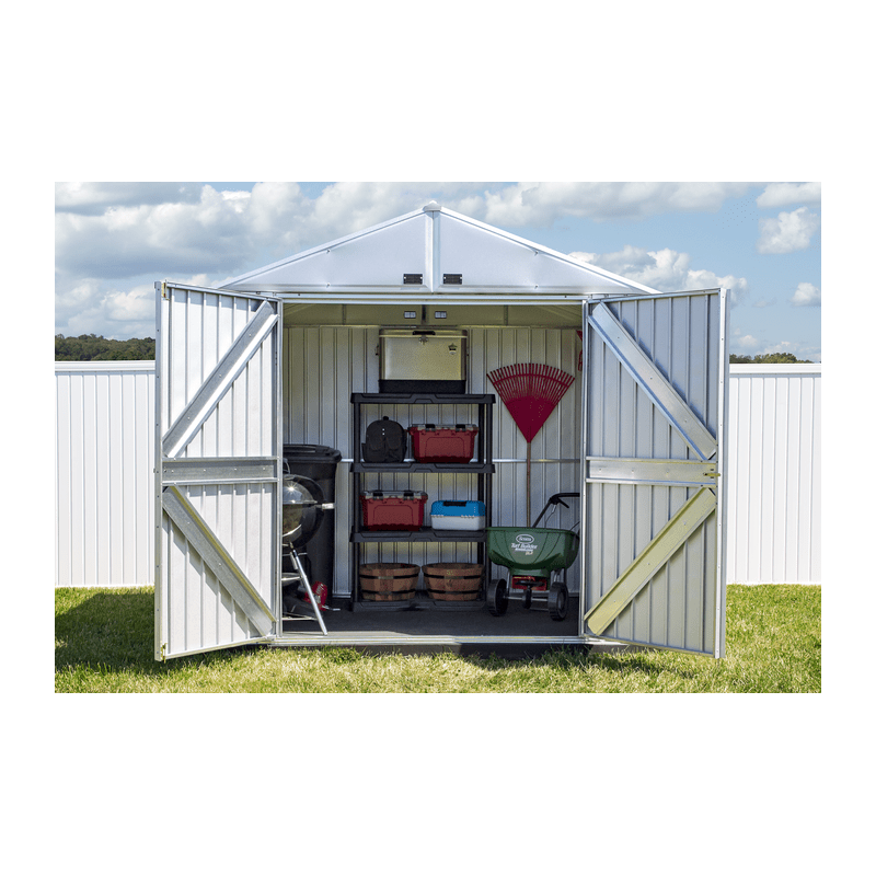 Arrow Elite 8x6 Metal Storage Shed Kit - Silver (EG86AB)
