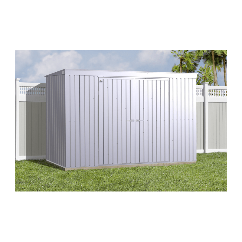 Arrow Elite 10x4 Metal Storage Shed Kit - Silver (EP104AB)