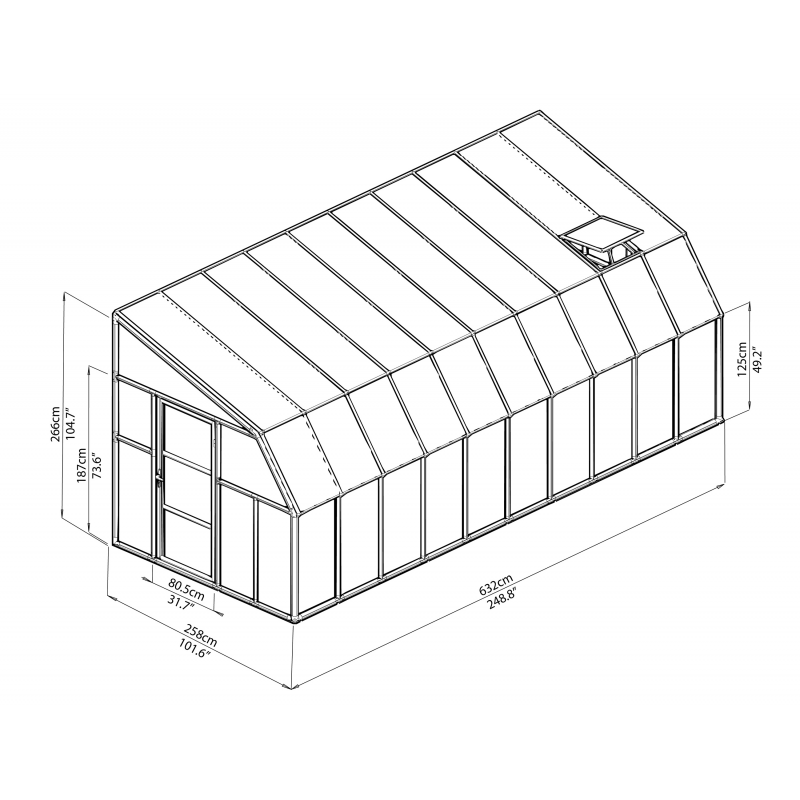 Rion  8x20 Sun Room 2 Greenhouse Kit - White (HG7620)