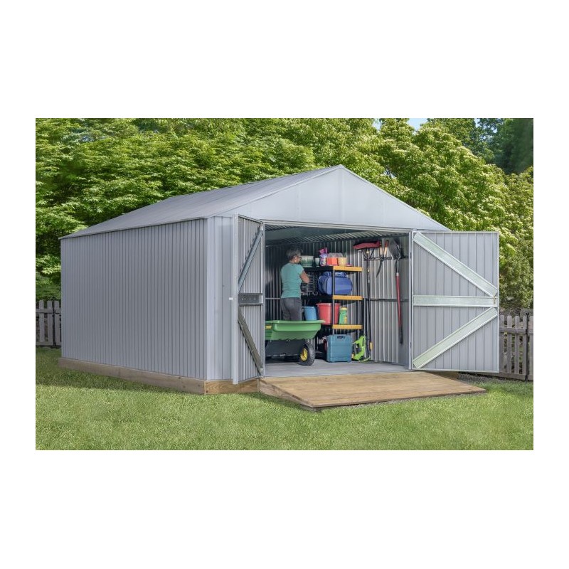 Arrow 12x16 Elite Steel Storage Shed - Cool Grey (EG1216CG)