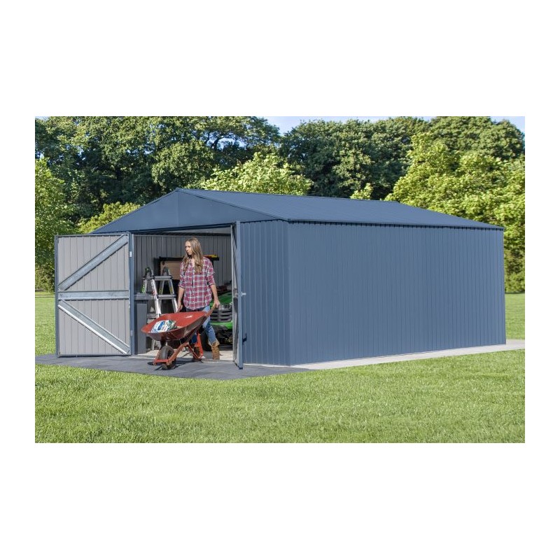 Arrow 14x16 Elite Steel Storage Shed - Blue Grey (EG1416BG)