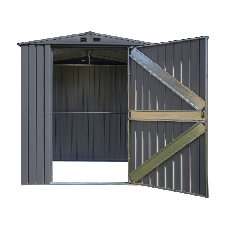 Arrow 6x6 Elite Steel Storage Shed - Anthracite (EG66AN)