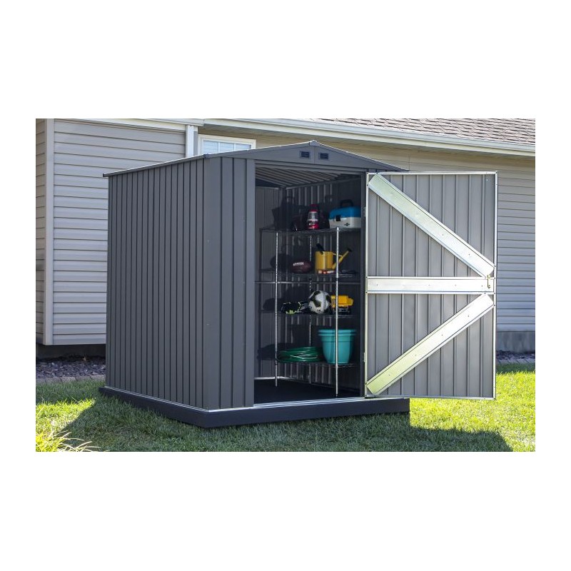 Arrow 6x6 Elite Steel Storage Shed - Anthracite (EG66AN)