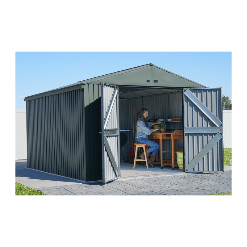 Scotts 10x14 Lawn Care Storage Shed-Green (STTEG1014)