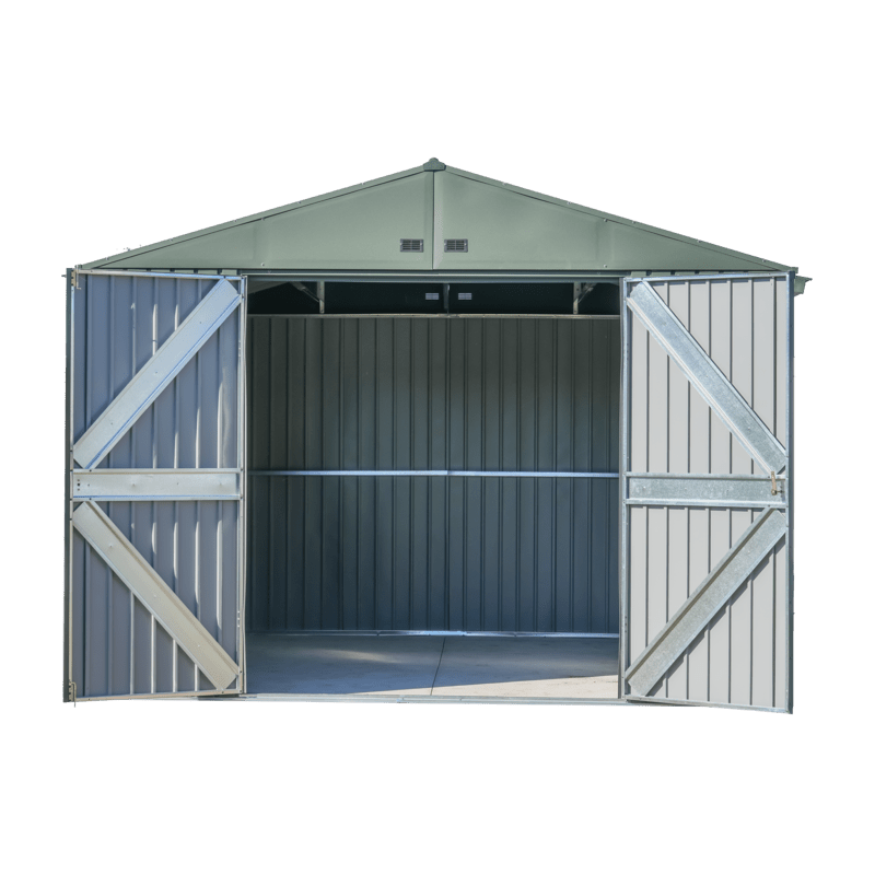 Scotts 10x14 Lawn Care Storage Shed-Green (STTEG1014)