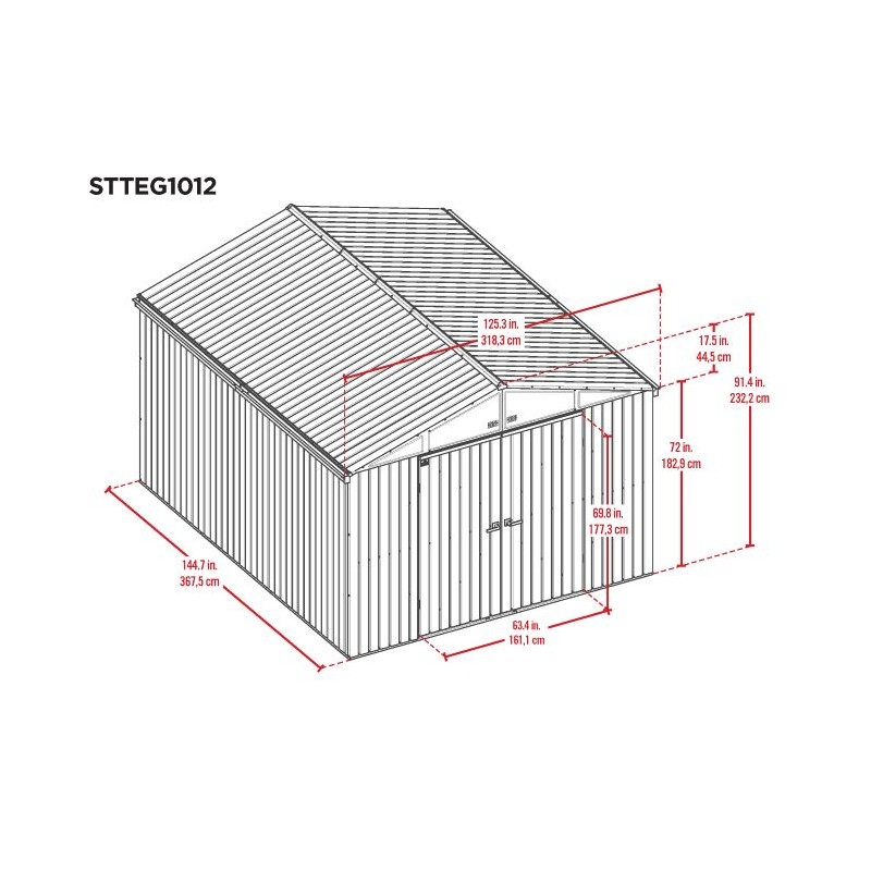 Arrow Scotts Lawn Care 10x12 Storage Shed - Green (STTEG1012)