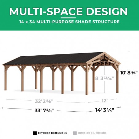 Yardistry 14x34 Multi-Purpose Shade Structure Kit (YM12871COM)