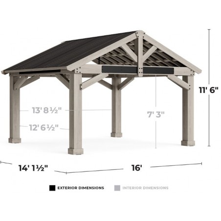 Yardistry 16x14 Timber Frame Pavilion Kit (YM12904COM)