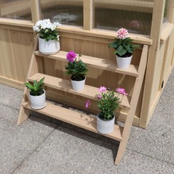 Yardistry Meridian Greenhouse 3 Tier Wooden Plant Stand Kit (YM11815COM)