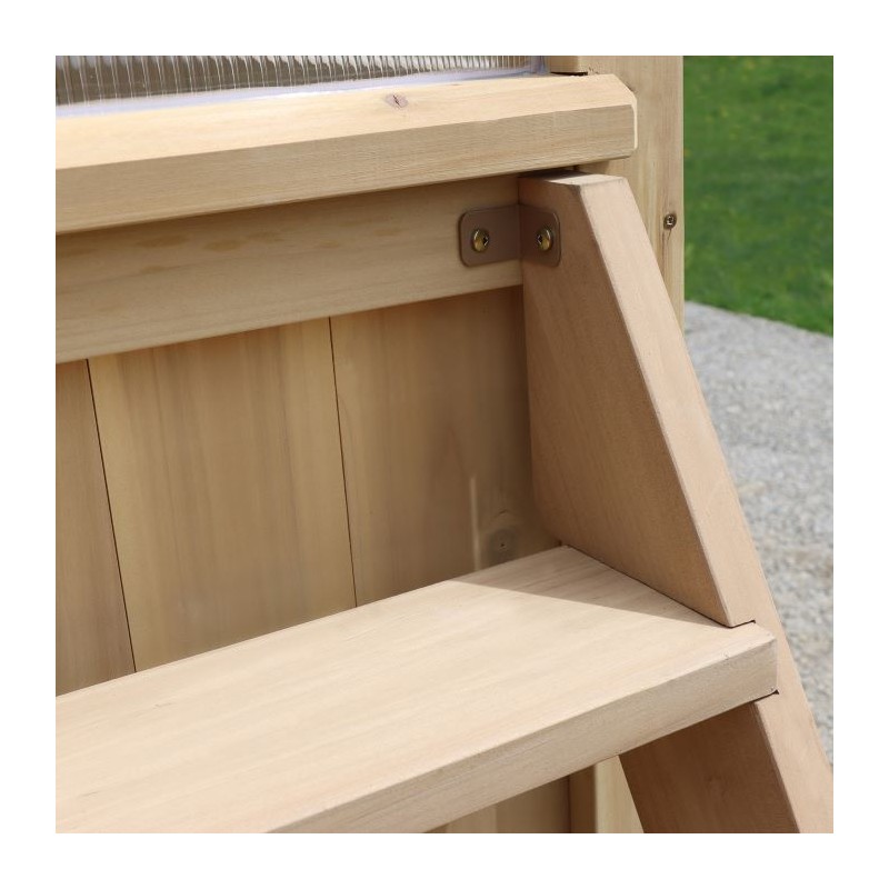 Yardistry Meridian Greenhouse 3 Tier Wooden Plant Stand Kit (YM11815)