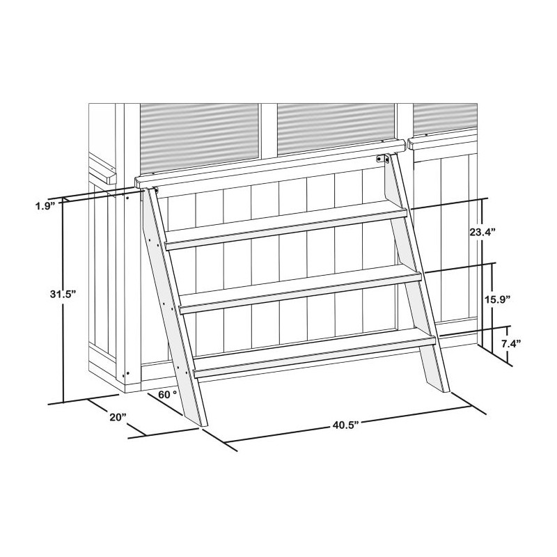 Yardistry Meridian Greenhouse 3 Tier Wooden Plant Stand Kit (YM11815)