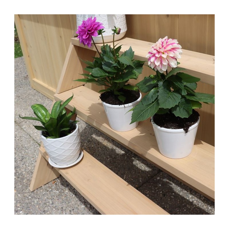 Yardistry Meridian Greenhouse 3 Tier Wooden Plant Stand Kit (YM11815)