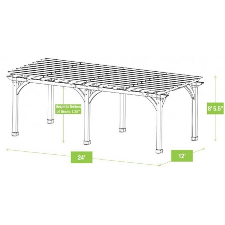 Yardistry 12x24 Pergola Kit (YM12778COM)