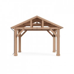 Yardistry 14 x 12 Wood Pavilion Kit with Aluminum Roof (YM12949COM)