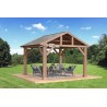Yardistry 14 x 12 Wood Pavilion Kit with Aluminum Roof (YM12949COM)