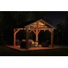 Yardistry 14 x 12 Wood Pavilion Kit with Aluminum Roof (YM12949COM)