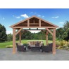 Yardistry 14 x 12 Wood Pavilion Kit with Aluminum Roof (YM12949COM)