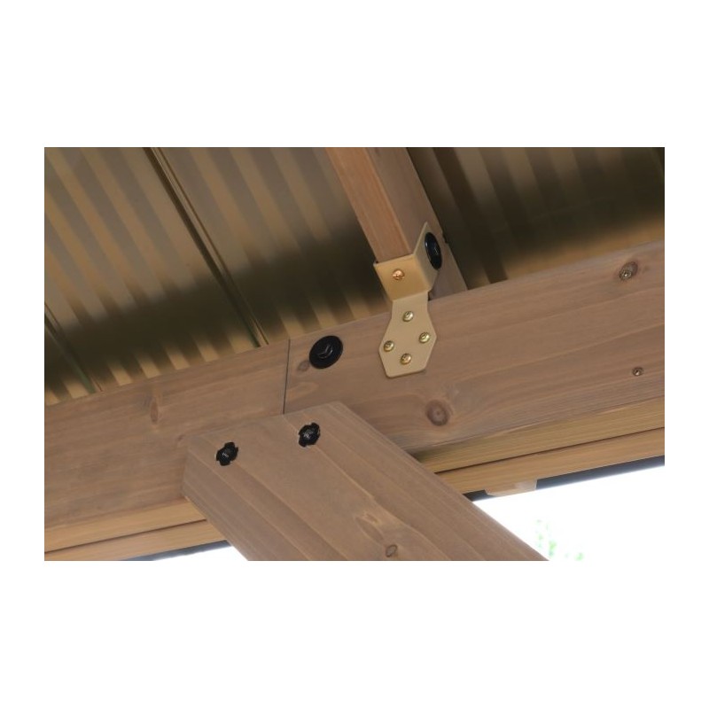 Yardistry 14 x 12 Wood Pavilion Kit with Aluminum Roof (YM12949COM)