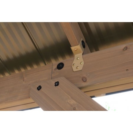 Yardistry 14 x 12 Wood Pavilion Kit with Aluminum Roof (YM12949COM)