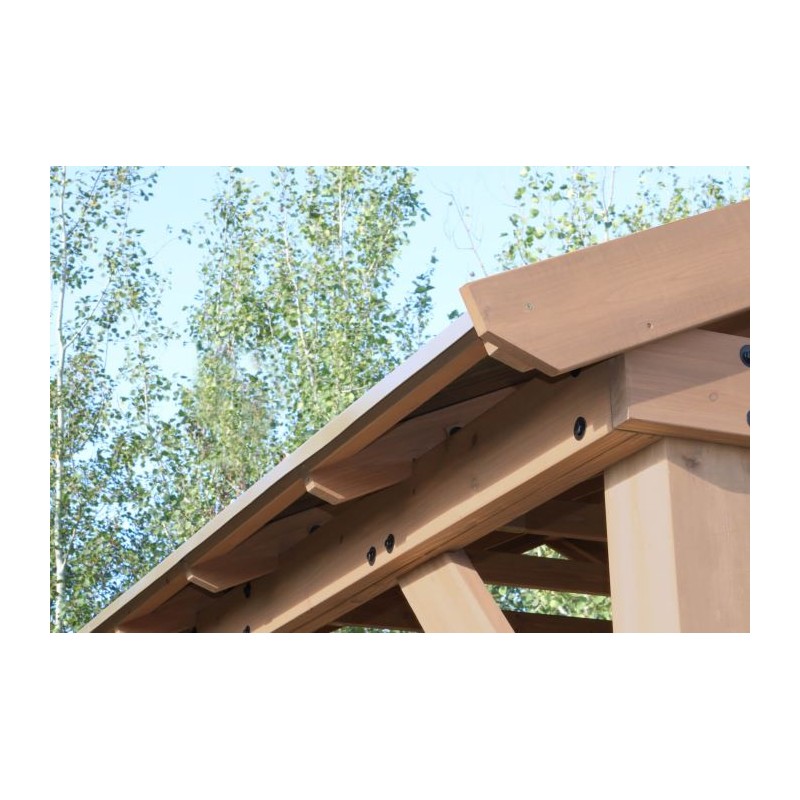 Yardistry 14 x 12 Wood Pavilion Kit with Aluminum Roof (YM12949COM)