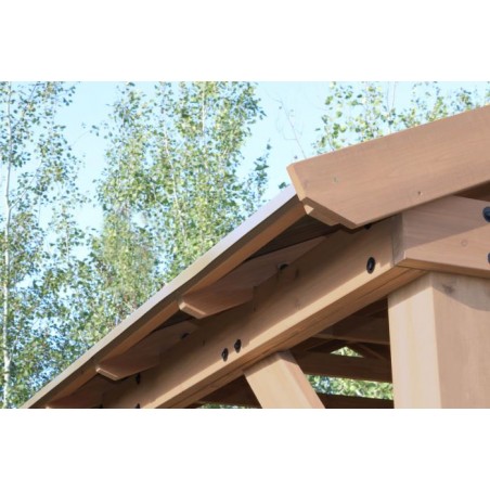 Yardistry 14 x 12 Wood Pavilion Kit with Aluminum Roof (YM12949COM)