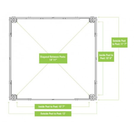 Yardistry 14 x 12 Wood Pavilion Kit with Aluminum Roof (YM12949COM)