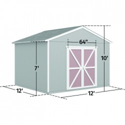 Handy Home  Astoria 12x12 Wood Storage Shed Kit w/ Floor (19414-6)