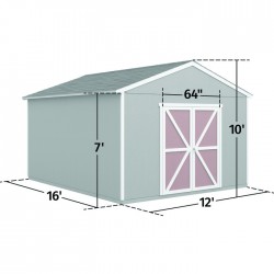Handy Home  Astoria 12x16 Wood Storage Shed Kit w/ Floor (19418-4)