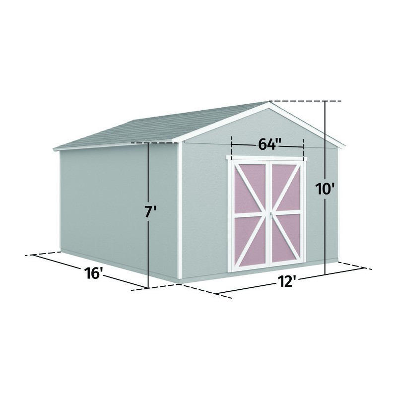 Handy Home  Astoria 12x16 Wood Storage Shed Kit w/ Floor (19418-4)