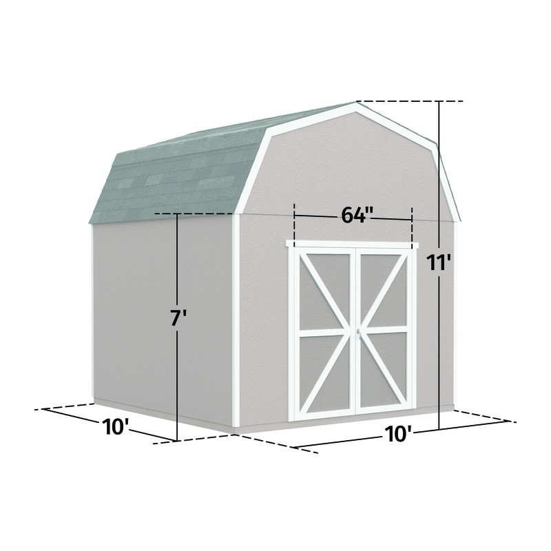 Handy Home Braymore 10x10 Wood Storage Shed Kit (19449-8)