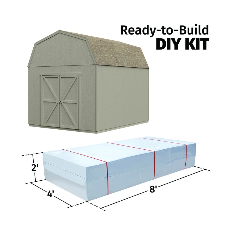 Handy Home Braymore 10x10 Wood Storage Shed Kit w/ Floor (19451-1)