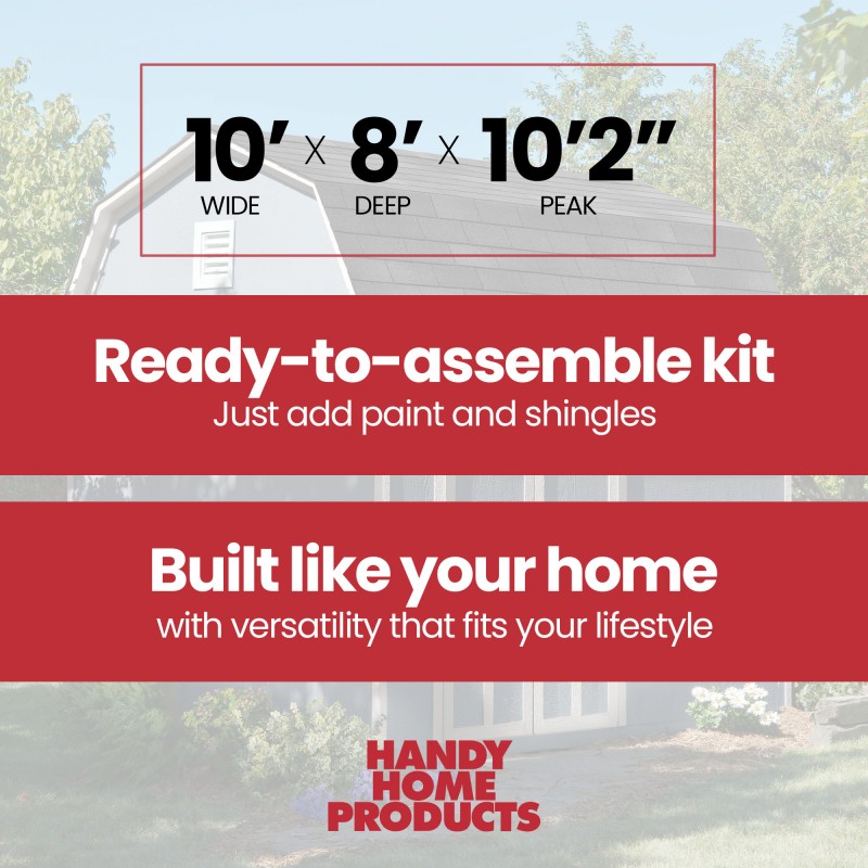 Handy Home Briarwood 10x8 Wood Storage Shed Kit  w/ Floor (19352-1)