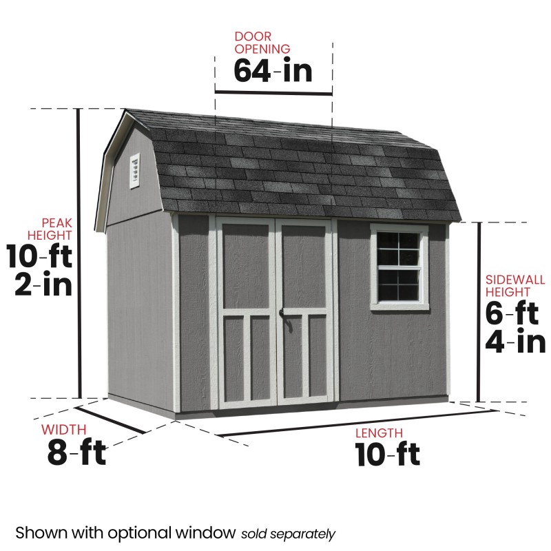 Handy Home Briarwood 10x8 Wood Storage Shed Kit  w/ Floor (19352-1)
