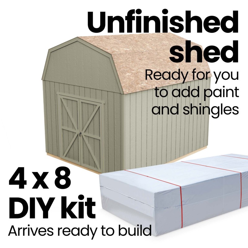 Handy Home Briarwood 10x8 Wood Storage Shed Kit  w/ Floor (19352-1)