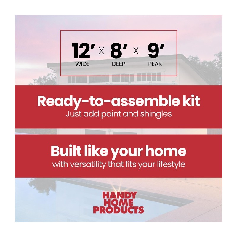 Handy Home Palisade 12x8 Wood Storage Shed (19482-5)