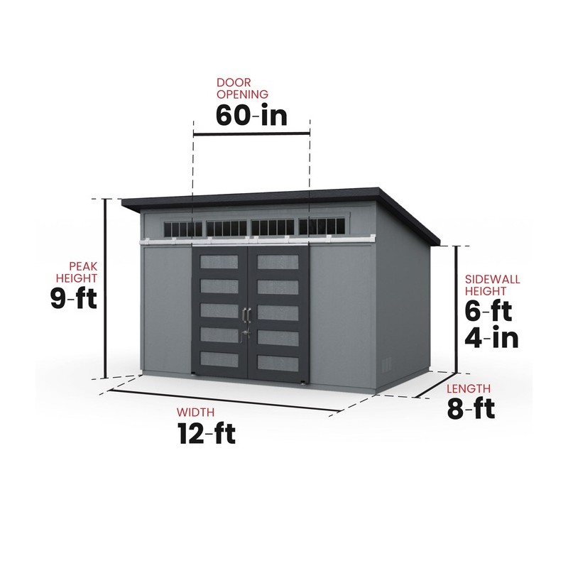 Handy Home Palisade 12x8 Wood Storage Shed (19482-5)